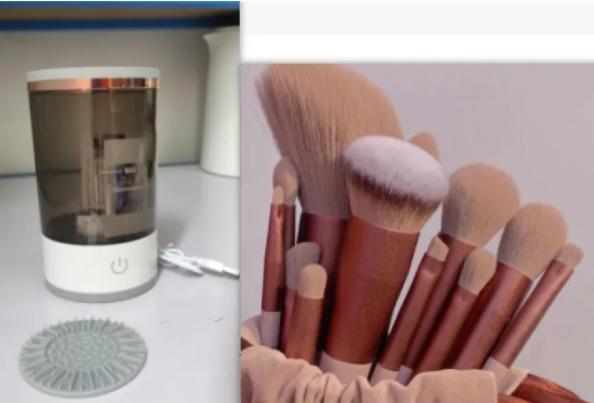 Electric Makeup Brush Cleaner with USB Charging cleaning makeup brushes
