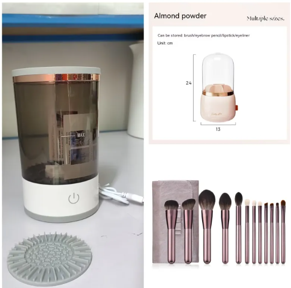 Electric Makeup Brush Cleaner with USB Charging cleaning makeup brushes