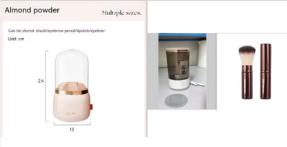 Electric Makeup Brush Cleaner with USB Charging on vanity table